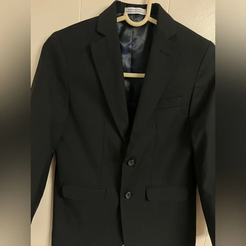 IZOD Boys Black Blazer Jacket Taylor Suit  Size 12